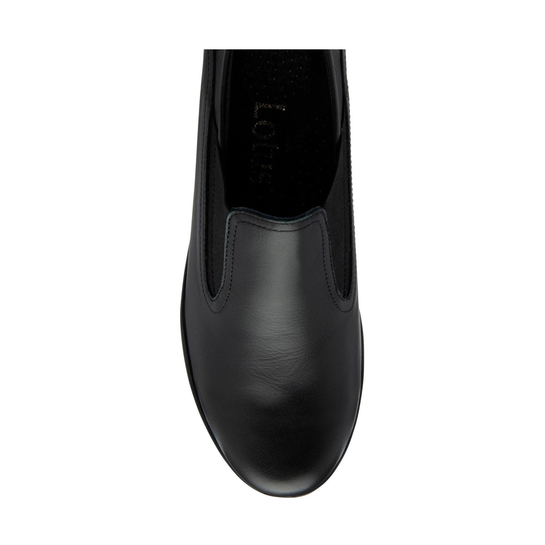 Lotus Shoe Delmar Leather Slip-on Trouser Shoe with wedge heel BLACK ULS527