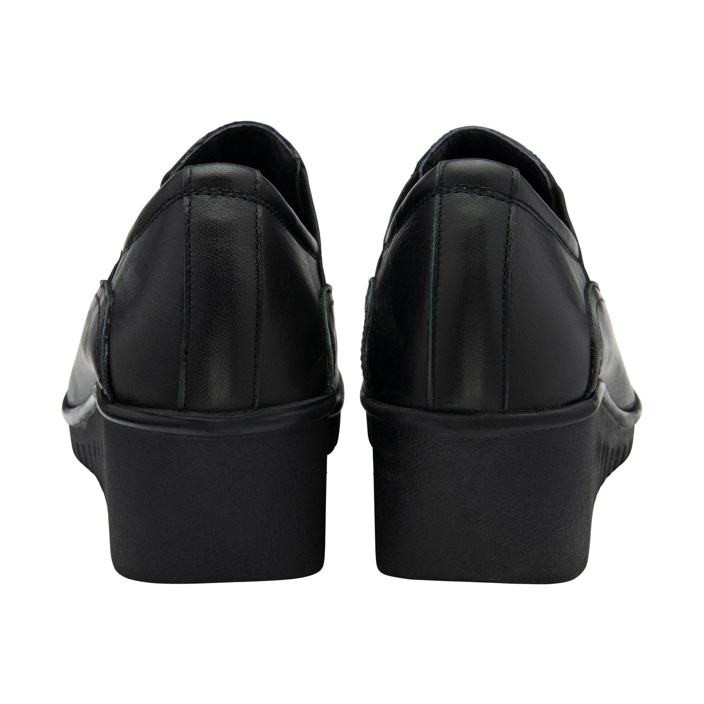 Lotus Shoe Delmar Leather Slip-on Trouser Shoe with wedge heel BLACK ULS527