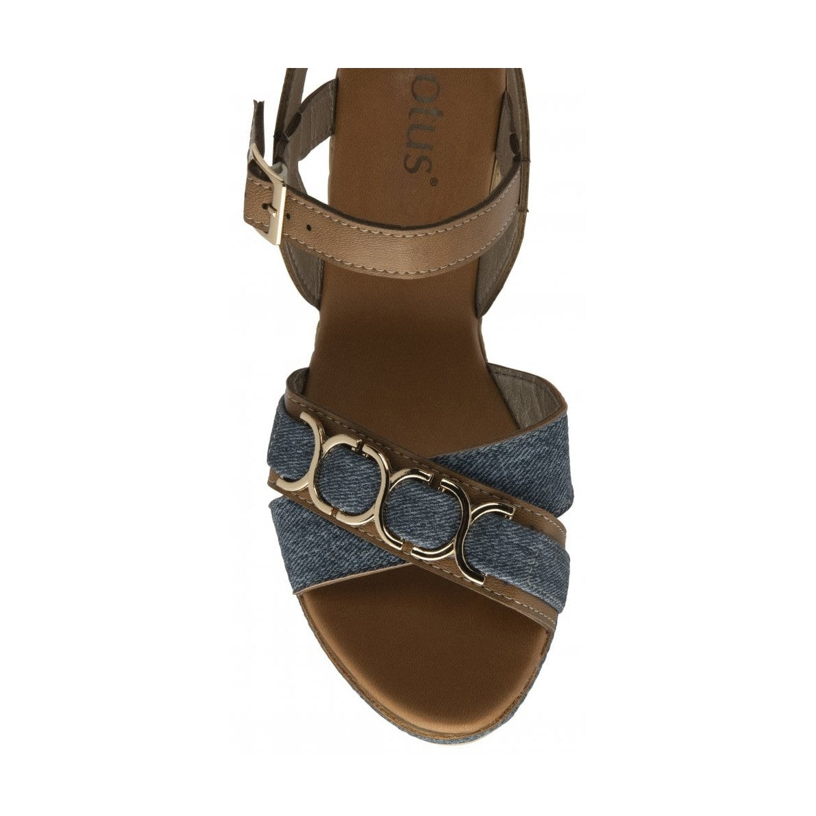 Lotus Solena TAN / Denim Wedge Sandal ULP369