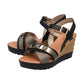 Lotus Tassere BLACK Wedge Sandal ULP414