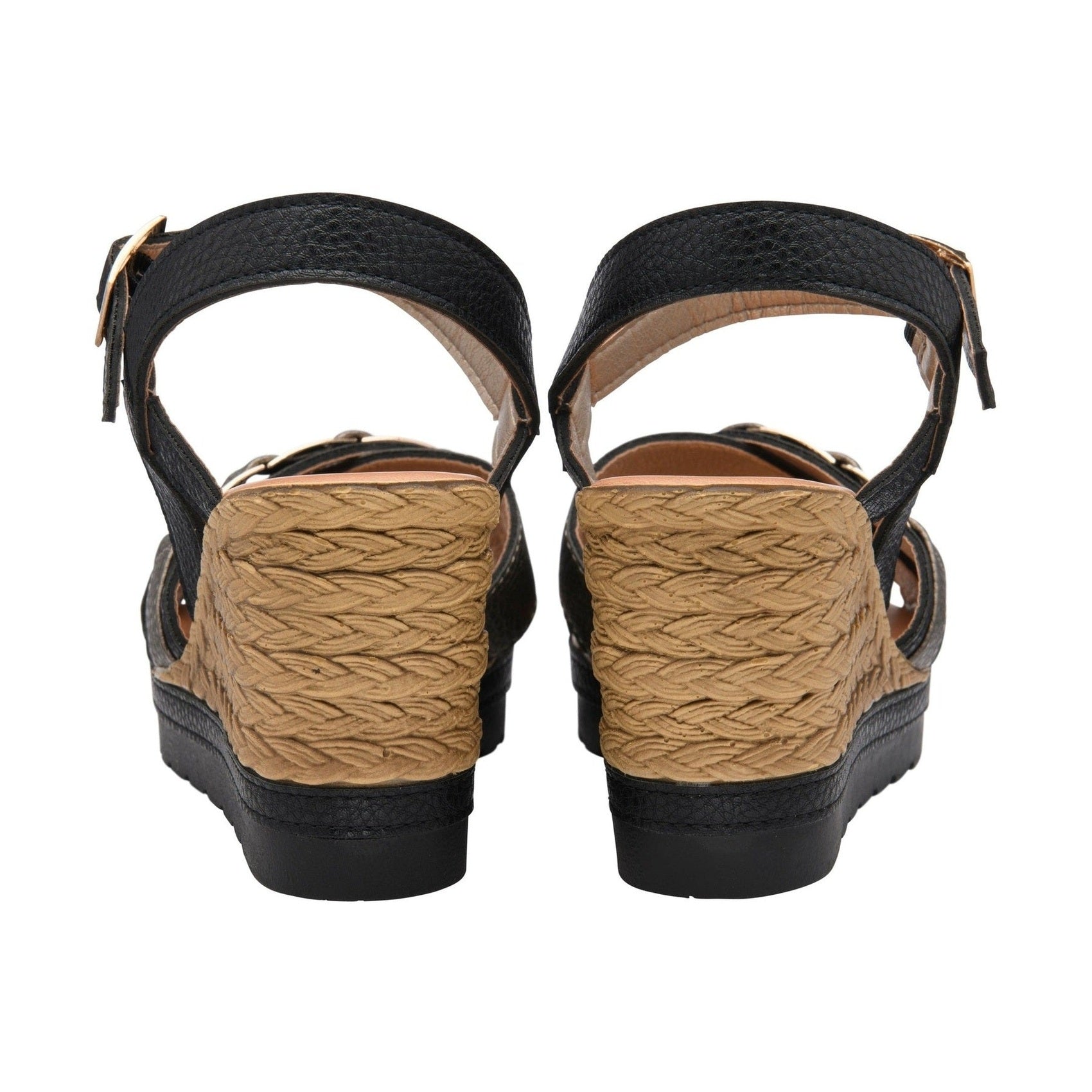 Lotus Tassere BLACK Wedge Sandal ULP414