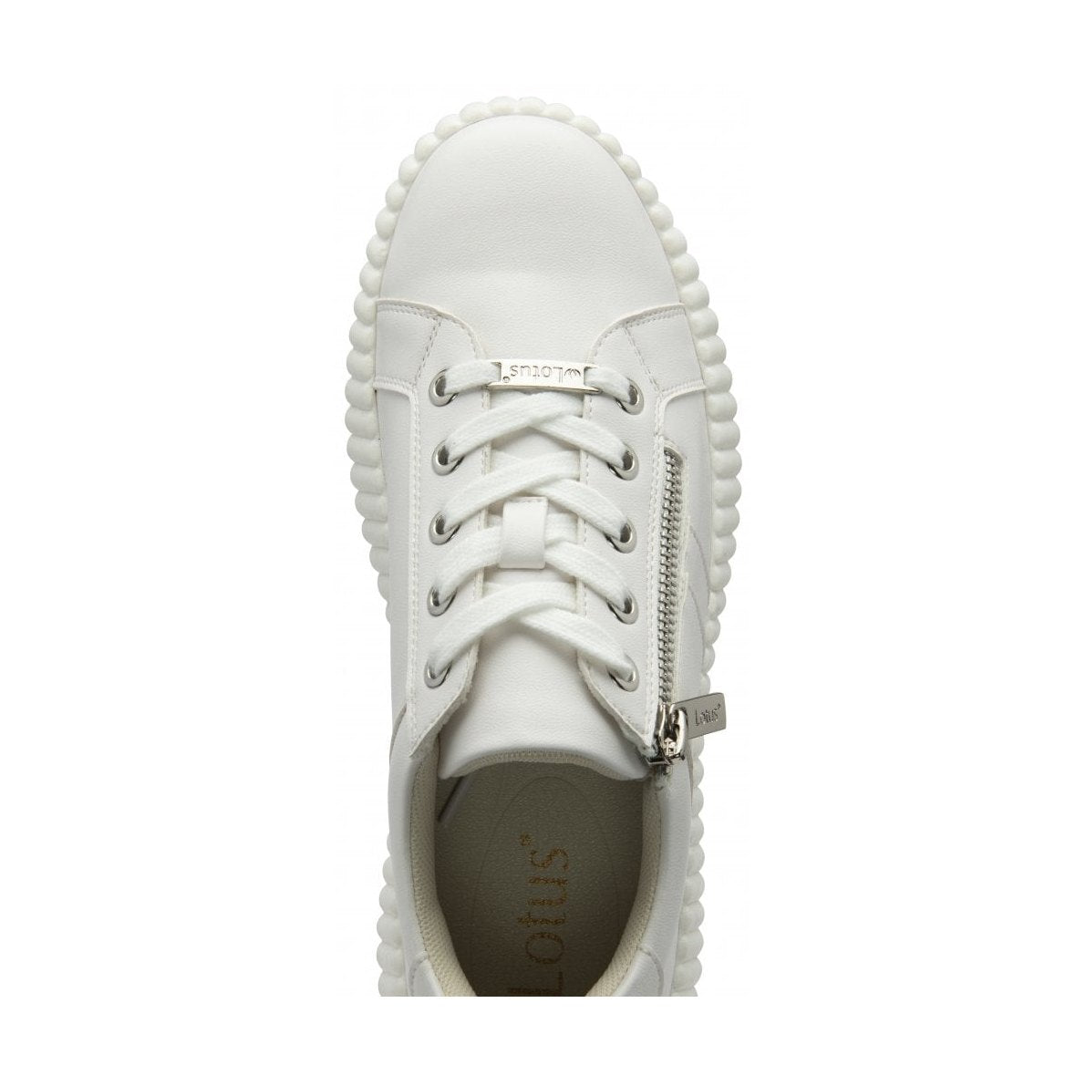Lotus Trainer Kora with Lace and Zip ULS577 WHITE