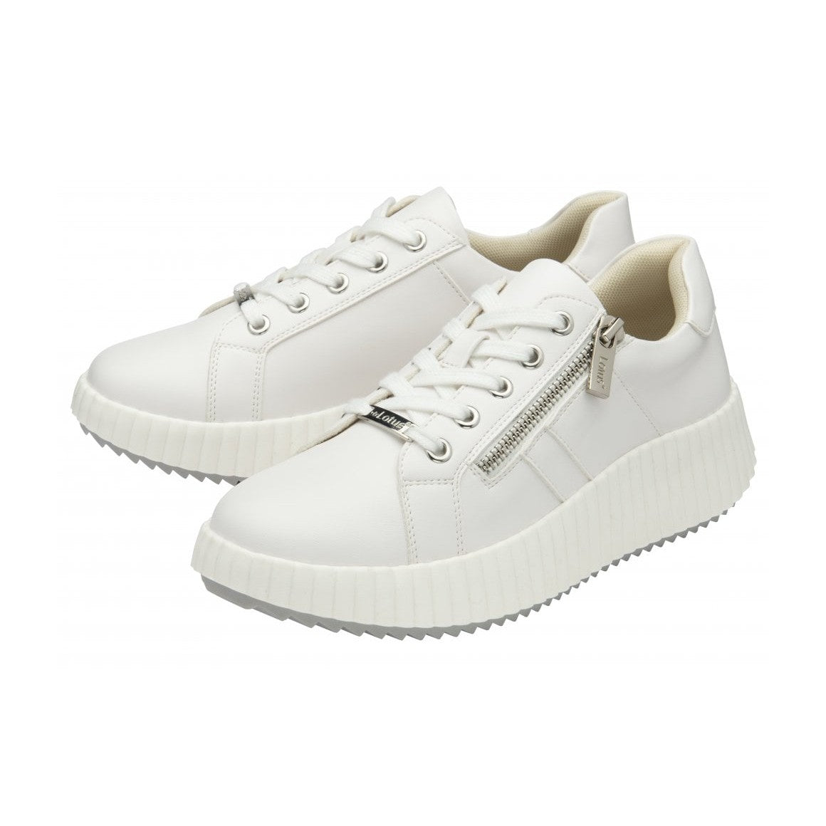 Lotus Trainer Kora with Lace and Zip ULS577 WHITE