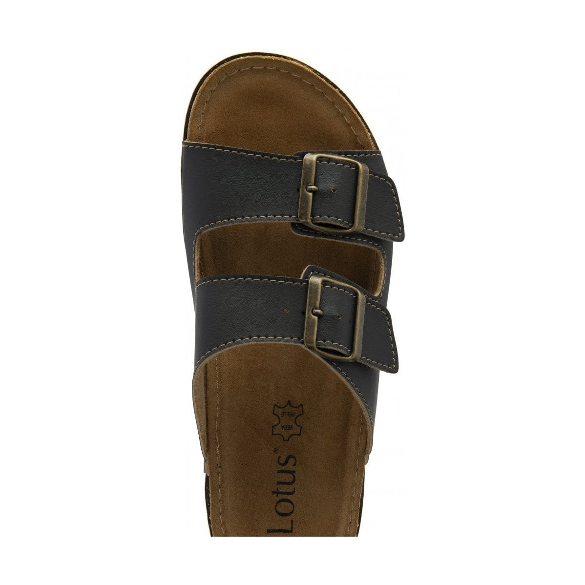 Lotus Trento BLACK Slip On Mule Sandal ULP376
