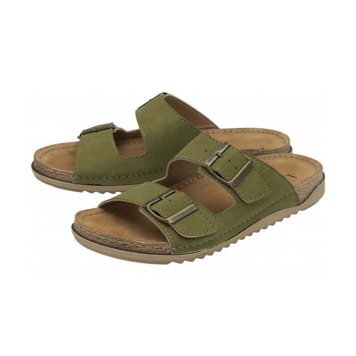 Lotus Trento Mule Buckle Sandals GREEN ULP376