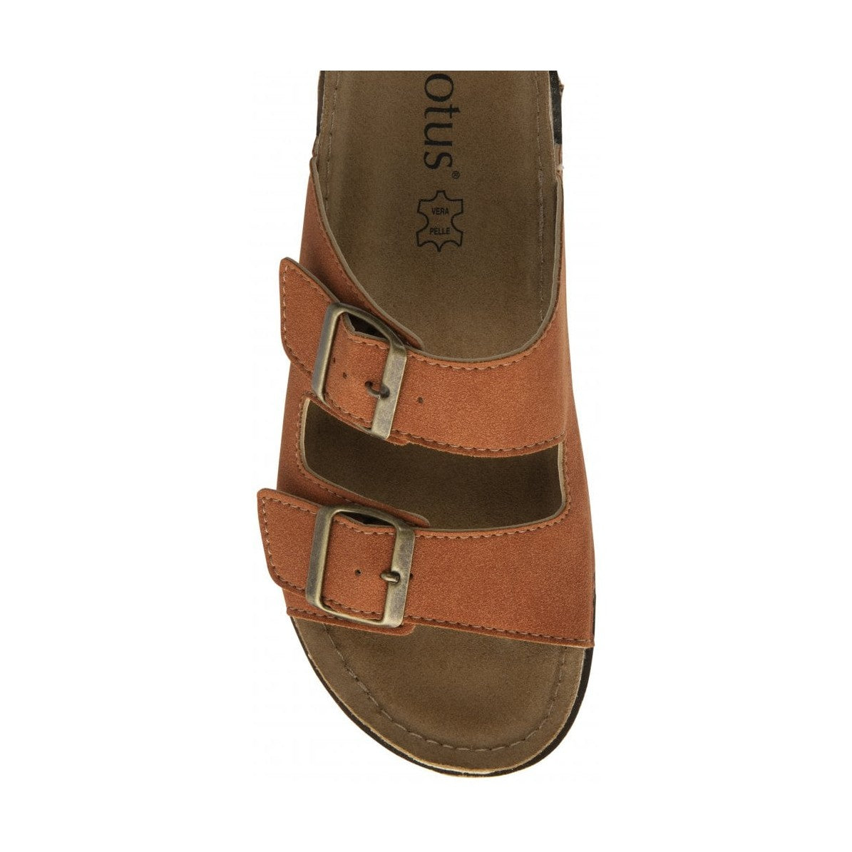 Lotus Trento ORANGE Slip On Buckle Mule Sandal ULP376