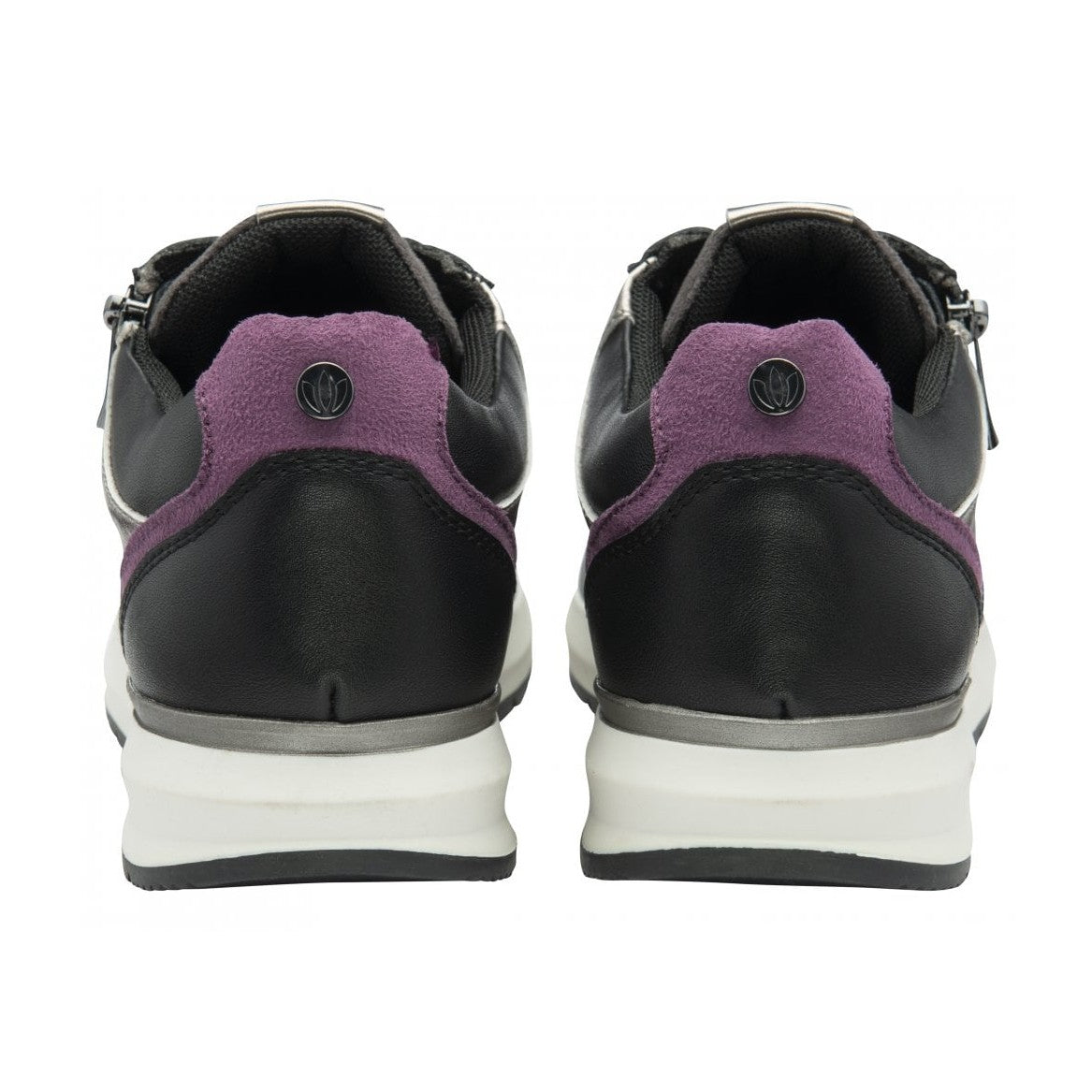 Lotus Venus BLACK/ Purple Dress Fashion Trainer with Zip