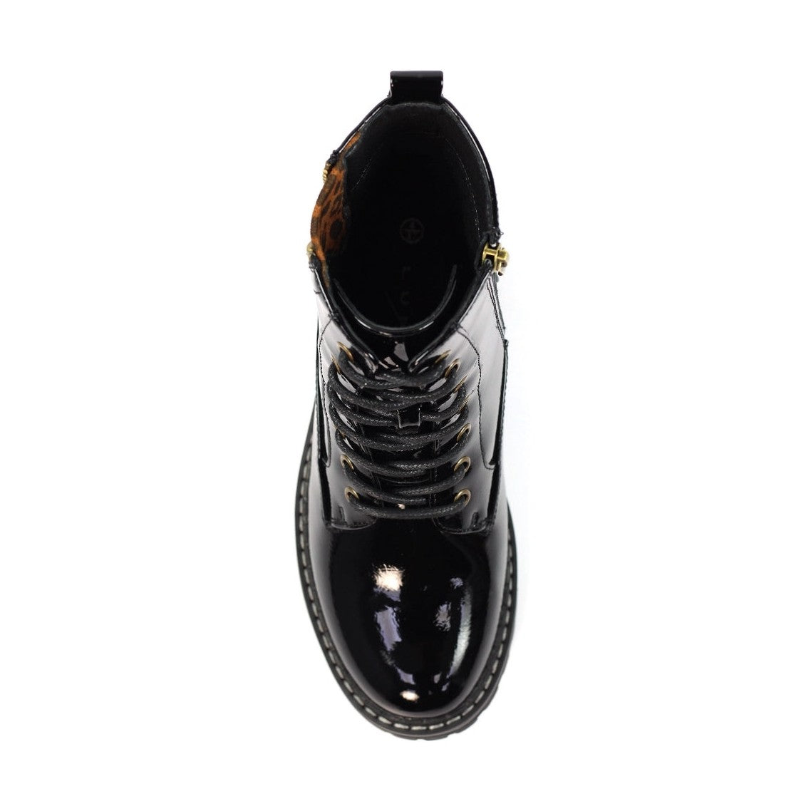 Lunar Ankle Boot Nevada GLW006 BLACK Patent with lace and zip