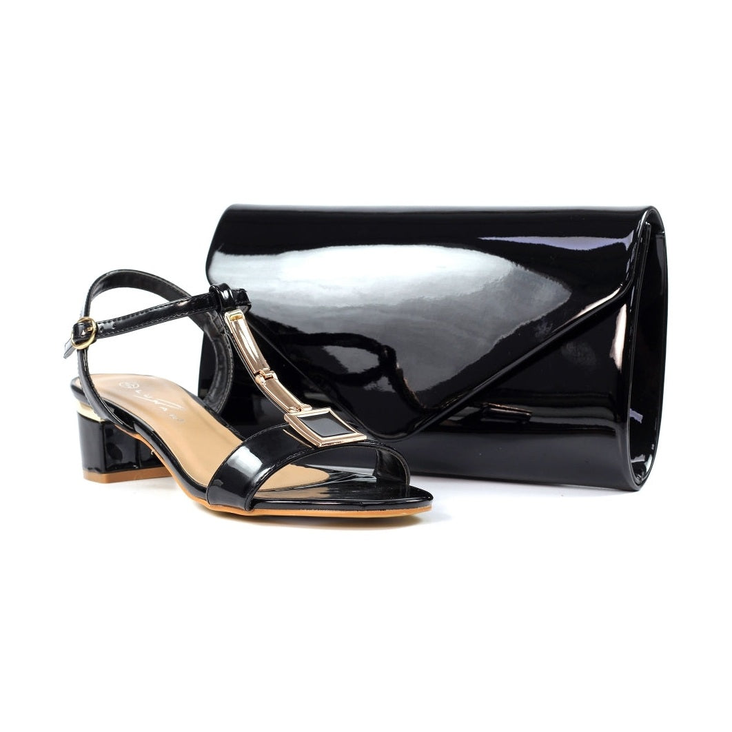 Lunar Blaze Handbag BLACK Patent Clutch / Shoulder Bag ZLH950