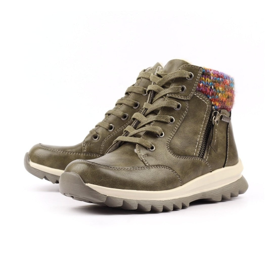 Lunar Buttermere OLIVE waterproof trainer style Ankle Boot GLB115 BL