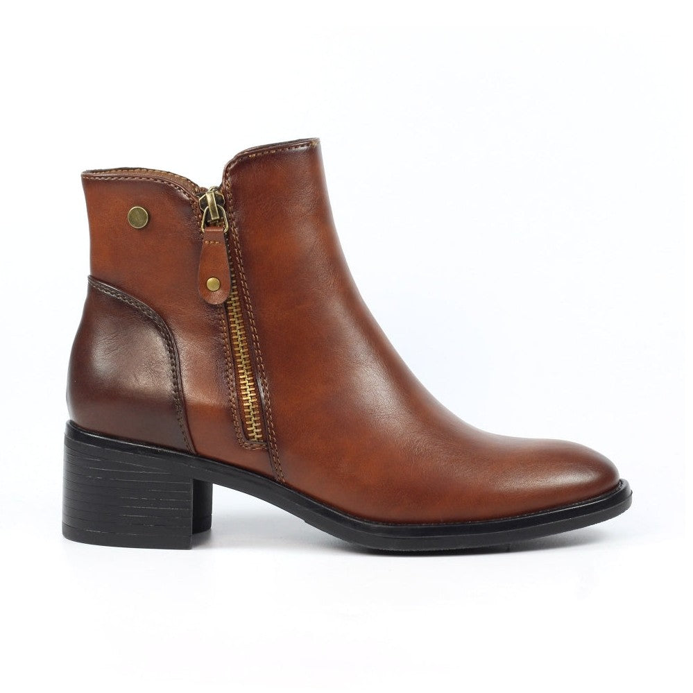 Lunar Classic Ankle Boot Sabina TAN with Zip GLC007-TN