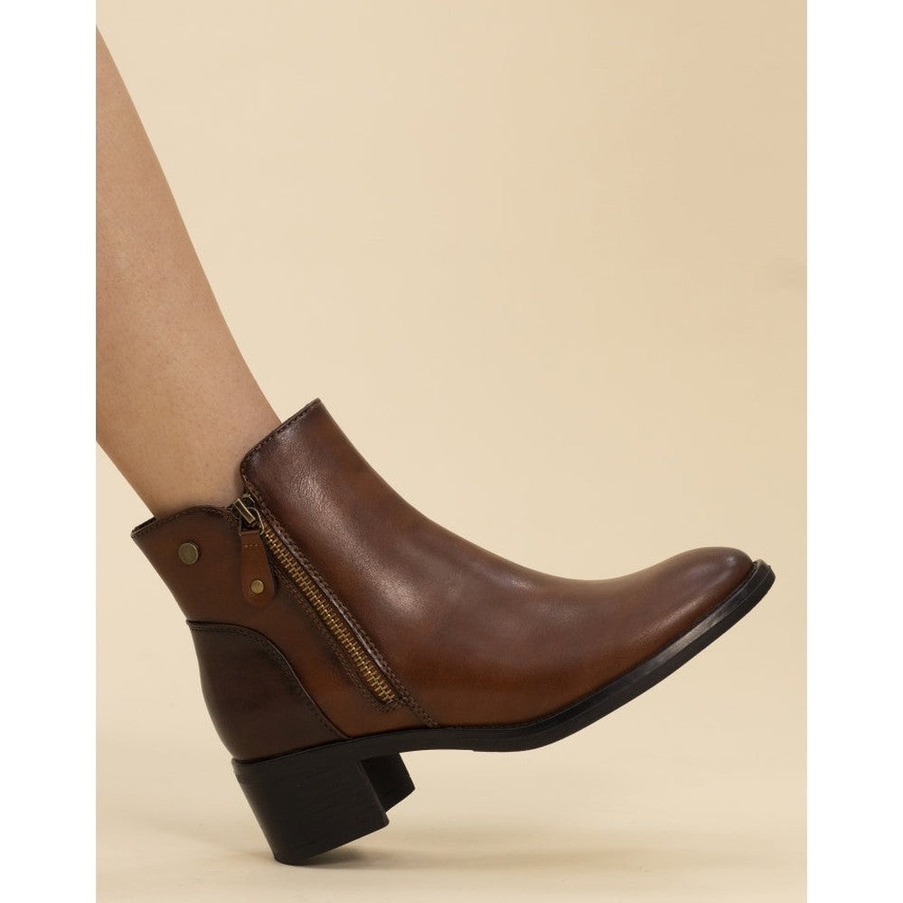 Lunar Classic Ankle Boot Sabina TAN with Zip GLC007-TN
