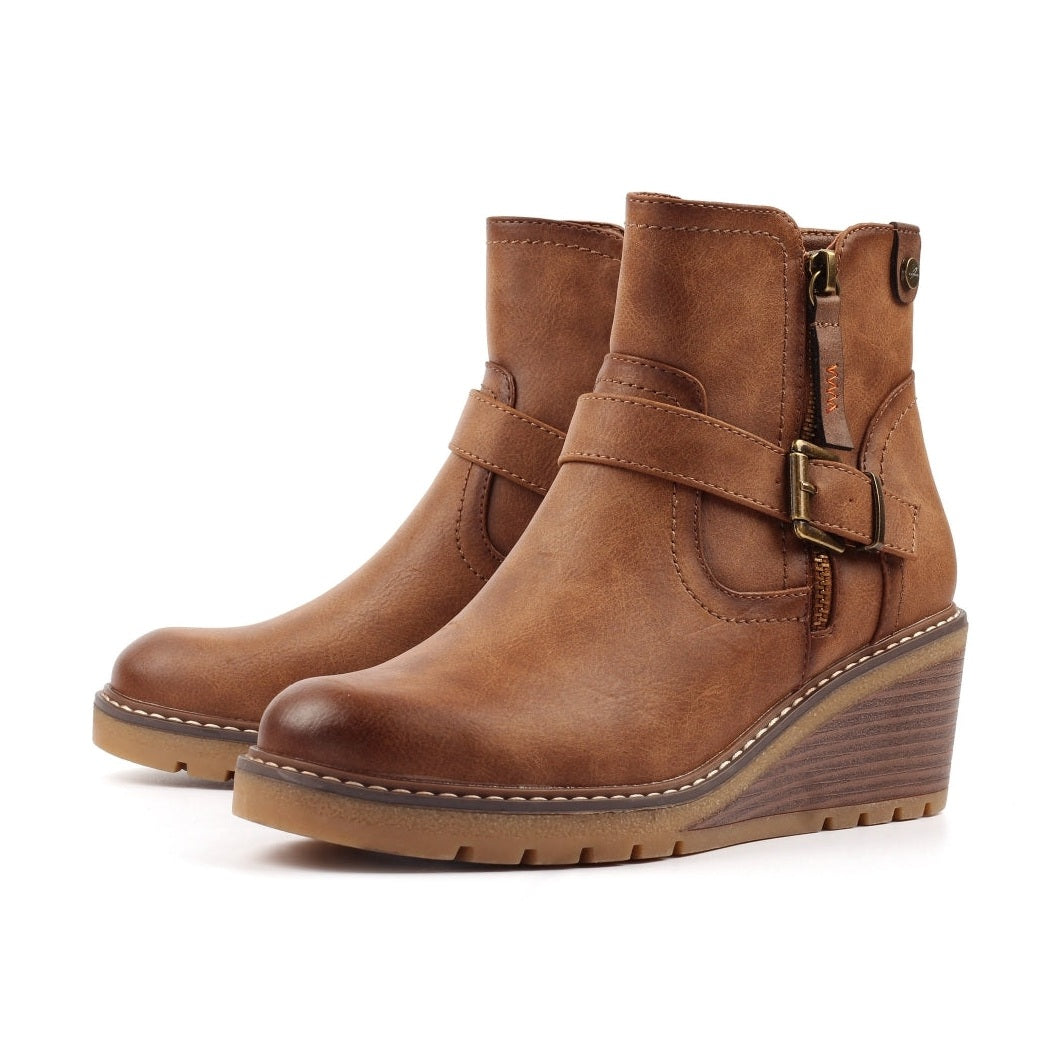 Lunar Cruz TAN Wedge Ankle Boot