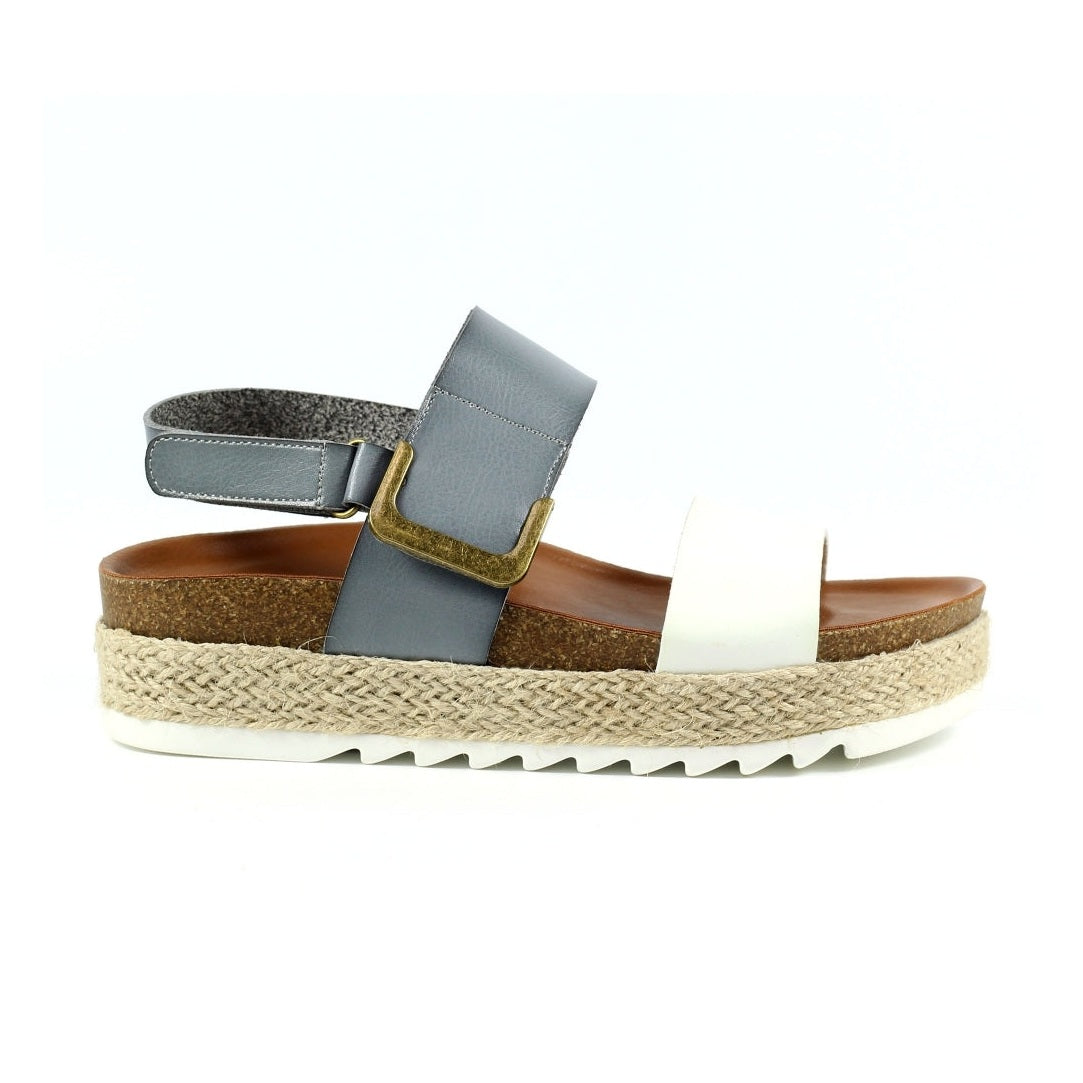 Lunar Deanna WHITE / Grey Wedge Sandal JLH356GR