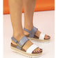 Lunar Deanna WHITE / Grey Wedge Sandal JLH356GR