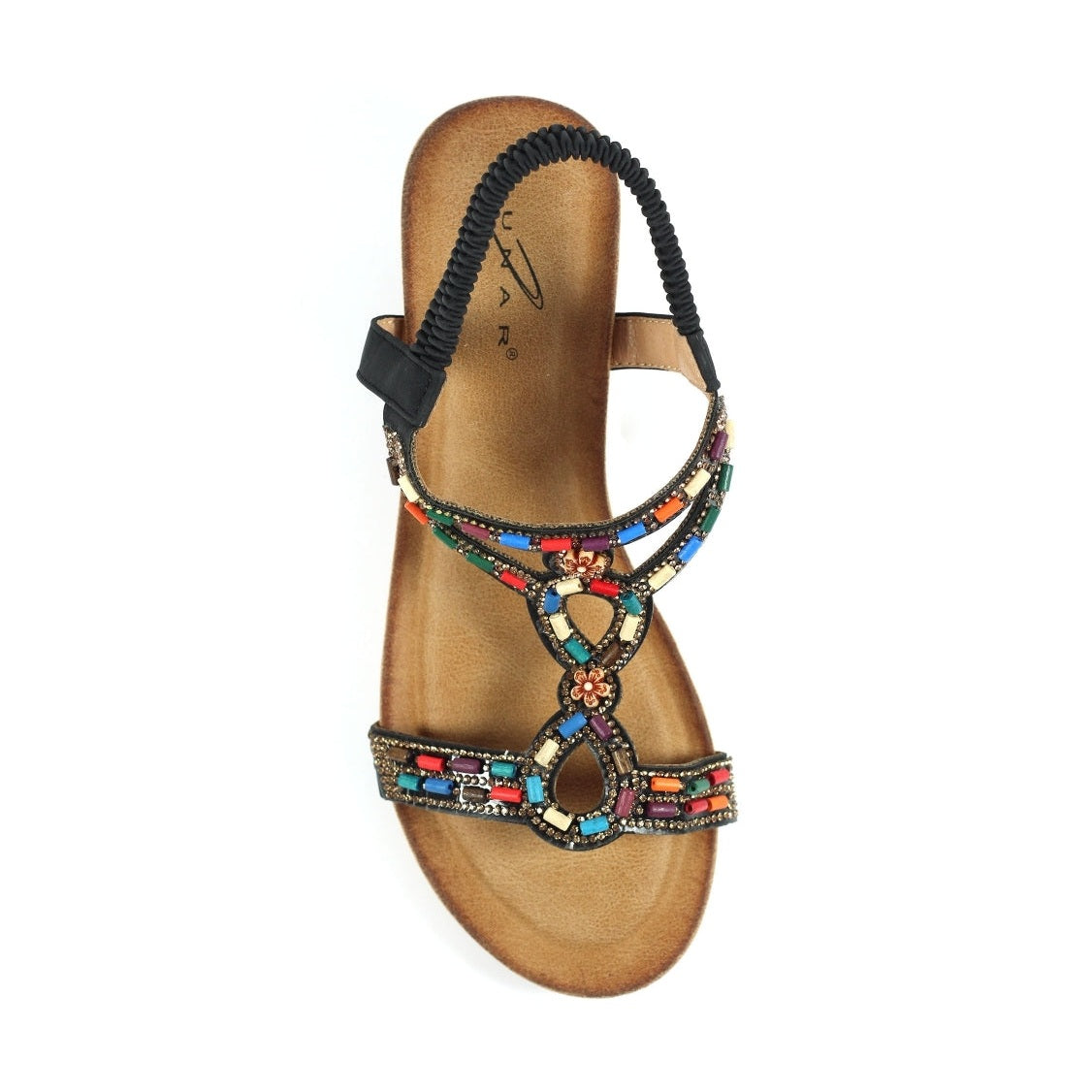 Lunar Epsom BLACK Wedge Sandal JLH478