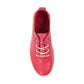 Lunar Evie RASPBERRY Soft Leather slip On Plimsol Shoe FLE050