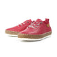 Lunar Evie RASPBERRY Soft Leather slip On Plimsol Shoe FLE050