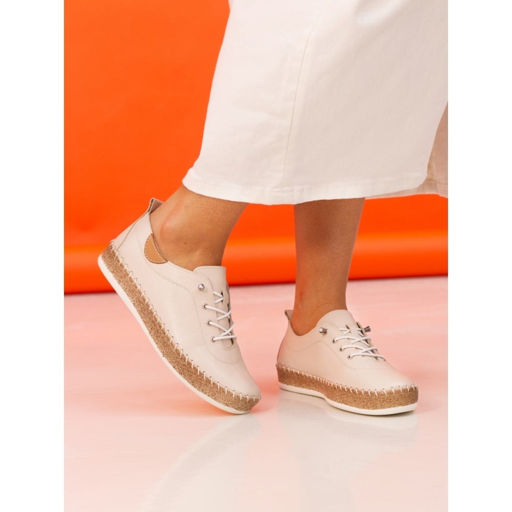 Lunar Evie Soft Leather Slip On Shoes FLE050CR CREAM