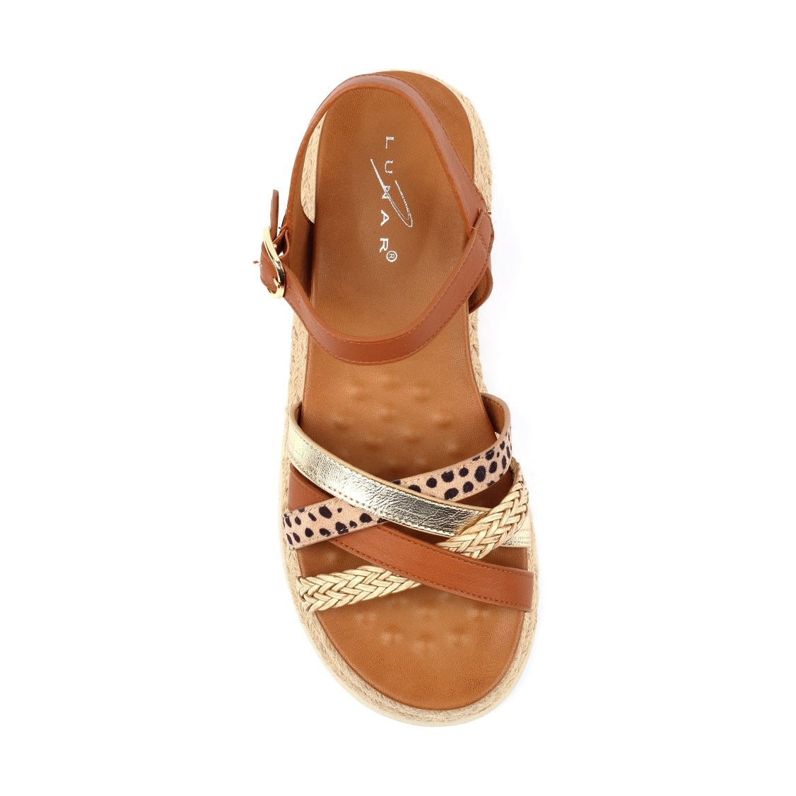 Lunar Flick TAN Espadrille Wedge Sandal JLH602TN