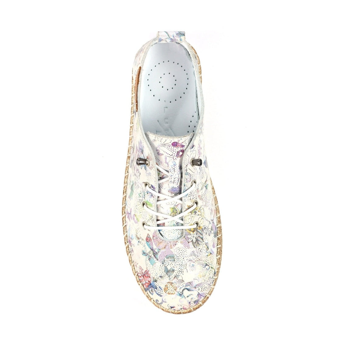 Lunar Iva WHITE FLOWER Elastic Lace Slip On Sneaker FLE051WT