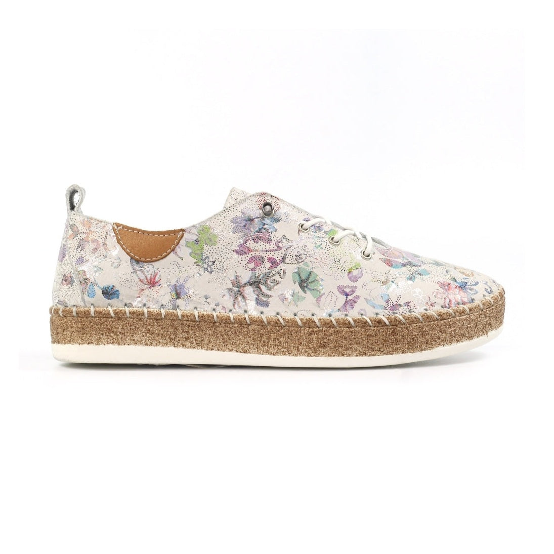 Lunar Iva WHITE FLOWER Elastic Lace Slip On Sneaker FLE051WT
