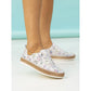 Lunar Iva WHITE FLOWER Elastic Lace Slip On Sneaker FLE051WT
