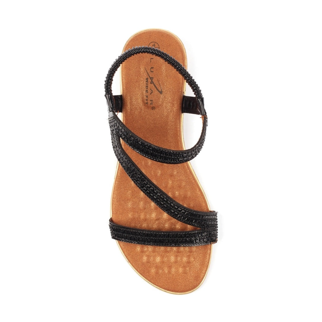 Lunar Jazmine BLACK JLH613BB WIDE FIT Comfort Sandal