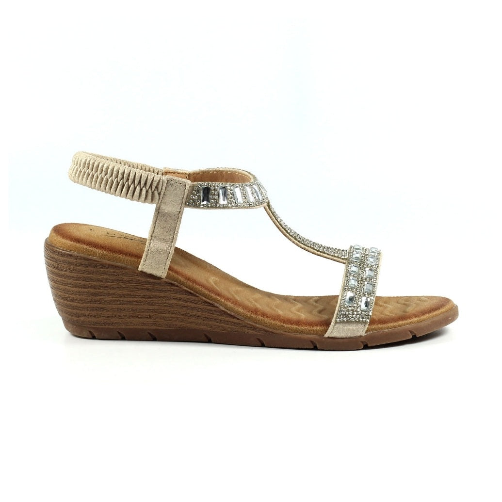 Lunar Macie SILVER Wedge Gemstone sandal