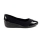 Lunar Natasha BLACK Patent Elastcated Shoe FLN002BK