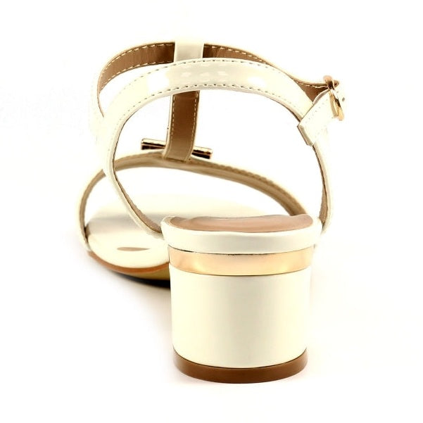 Lunar Occasion Sandal Blaze WHITE PATENT Low Heel Dress sandal