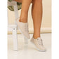 Lunar Plimsoll St Ives STONE FLE030ST soft leather with Elasticated Lace