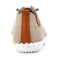 Lunar Plimsoll St Ives STONE FLE030ST soft leather with Elasticated Lace