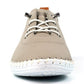 Lunar Plimsoll St Ives STONE FLE030ST soft leather with Elasticated Lace