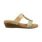 Lunar Porto BEIGE Low Wedge Mule Sandal JLH434BG