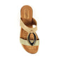 Lunar Porto BEIGE Low Wedge Mule Sandal JLH434BG