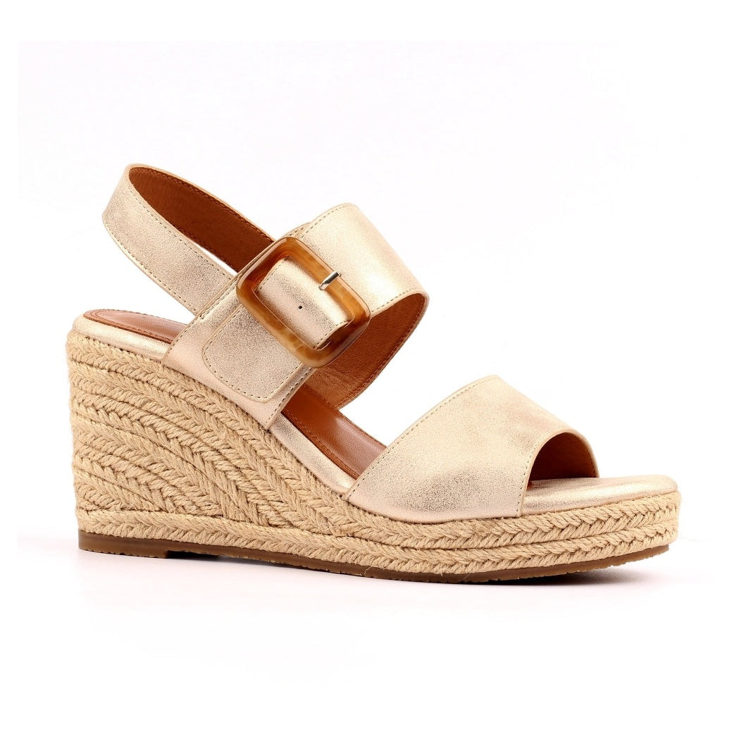 Lunar Rochester GOLD Touch Fastening Wedge Sandal JLH507GD