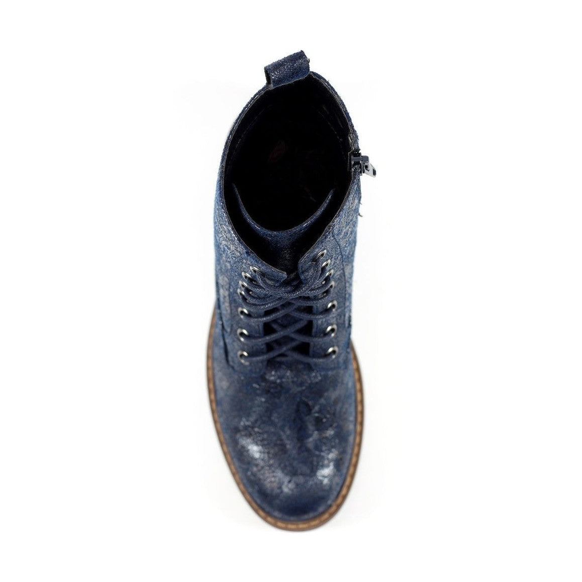 Lunar Roseville NAVY Floral Lace up Ankle Boot with Zip GLB111 BL