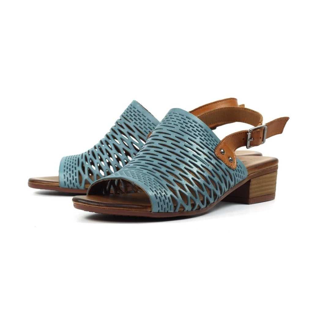 Lunar Sandal Jessica Soft Leather Low Heel Sandal JLV001BL BLUE
