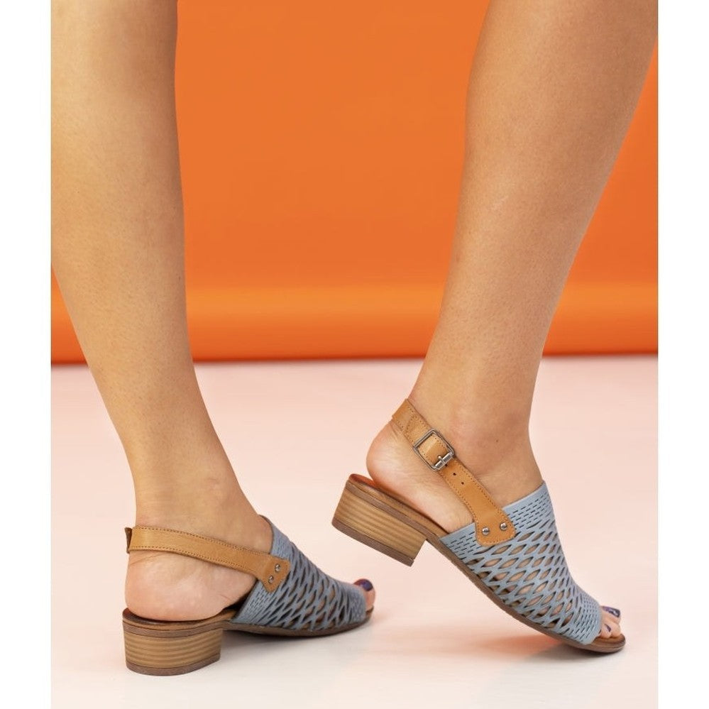 Lunar Sandal Jessica Soft Leather Low Heel Sandal JLV001BL BLUE