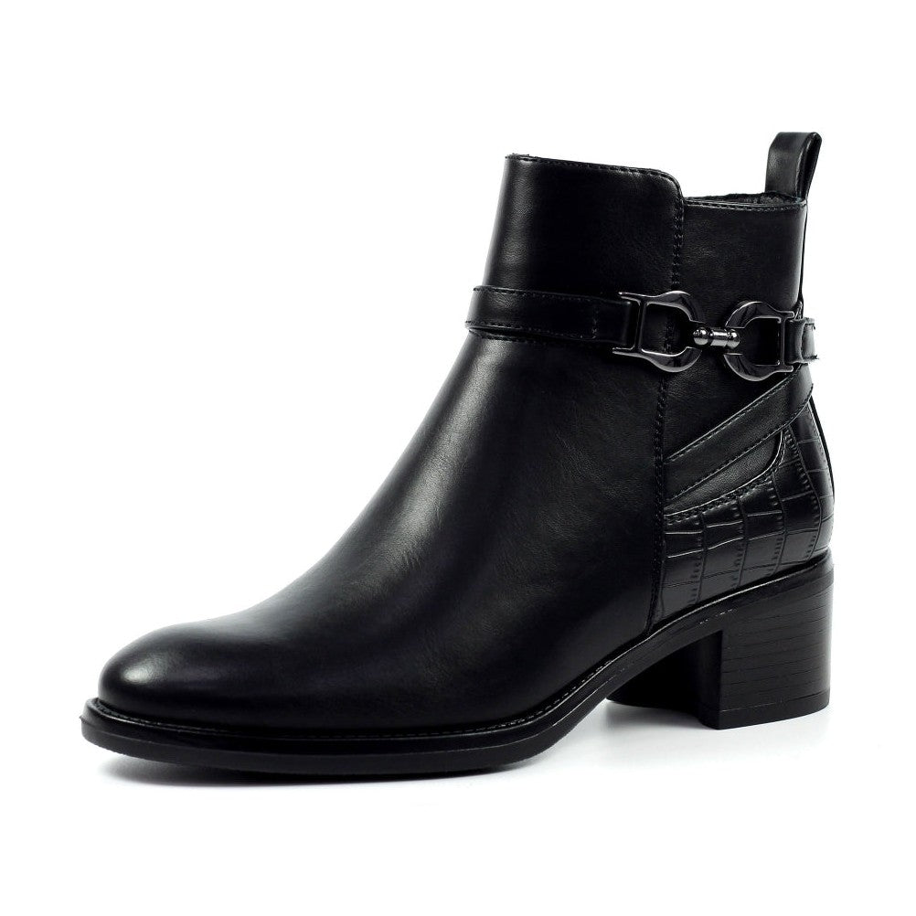 Lunar Solana BLACK Zip Ankle Boot GLC006-BK