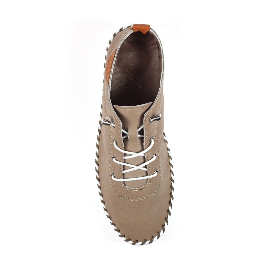 Lunar St Ives Soft Leather Plimsoll TAUPE FLE030BB