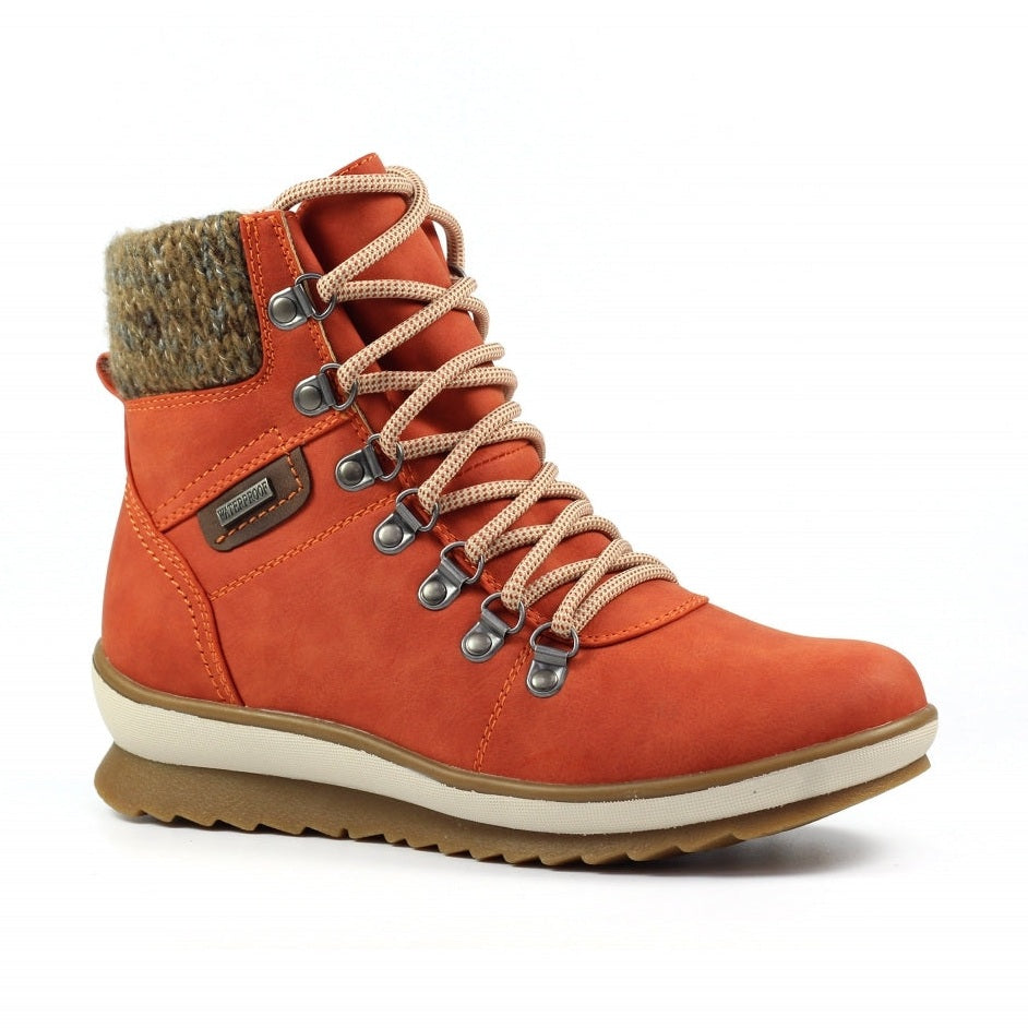 Lunar Sycamore Glb150 ORANGE Waterproof Hiker Style Zip Boot