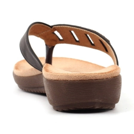 Lunar Toe-post mule sandal Abigail JLH565 BLACK