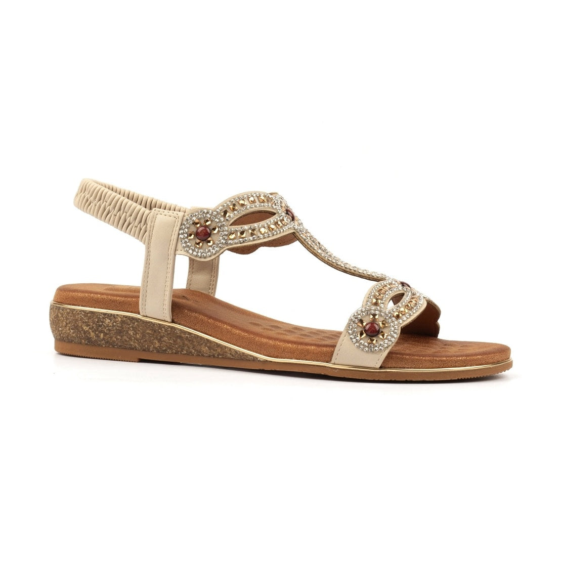 Lunar Wide Fit Sandal Indigo JLH616BG BEIGE