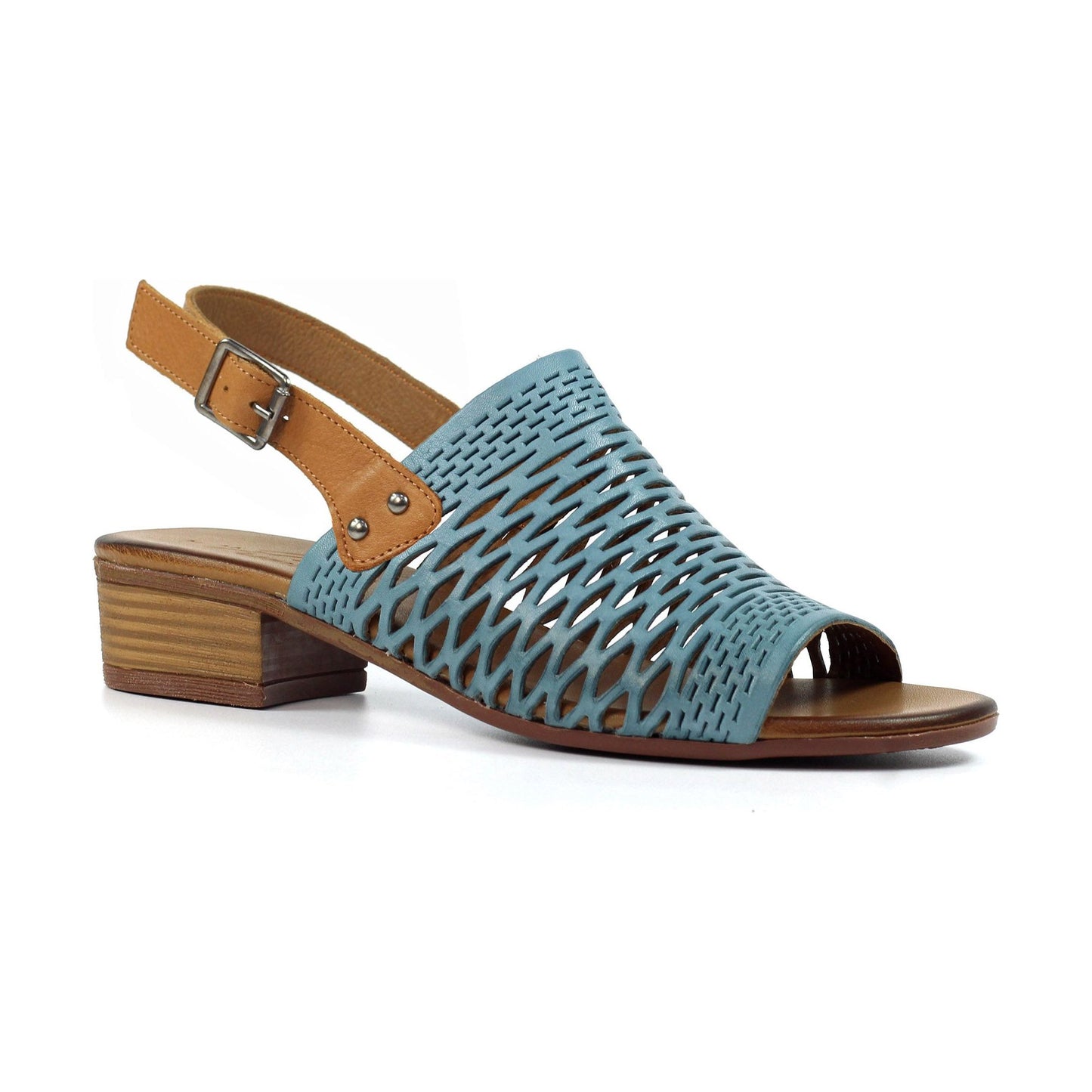 Lunar Sandal Jessica Soft Leather Low Heel Sandal JLV001BL BLUE
