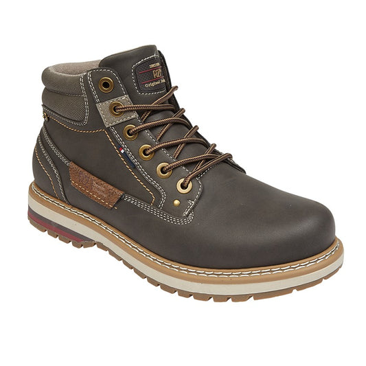 Route 21 M113 BROWN Faux Leather 6 Eyelet Ankle Boot