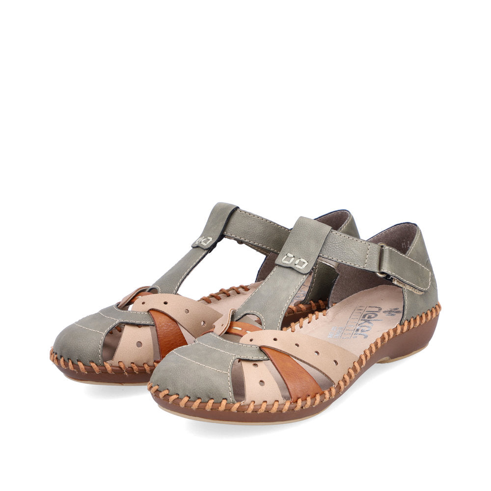 Rieker Casual sandal shoe M1655-54 OLIVE