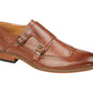 Goor M429 BROWN Twin Buckle Leather Lined Monk Shoe