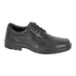 Roamers M601 BLACK Leather Wide Fitting Waterproof Lace Up Shoe